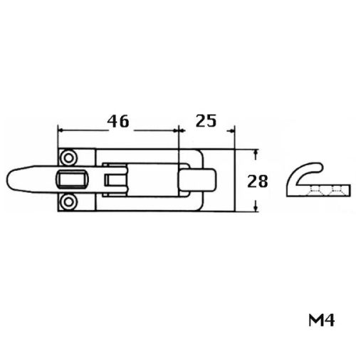 Kmarine Luikoverval RVS A4 71x28mm