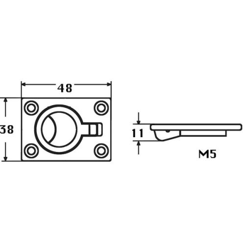 Kmarine Luikring RVS A4 48x38mm