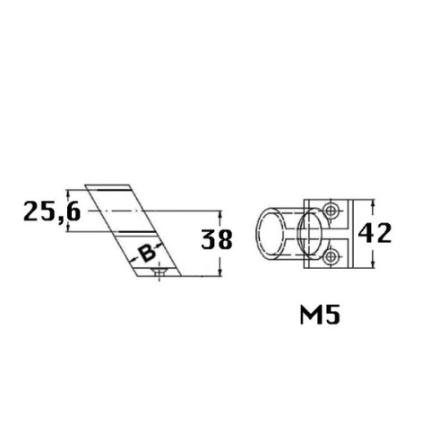 Kmarine Railingsteun RVS 25 mm &quot;midden&quot;