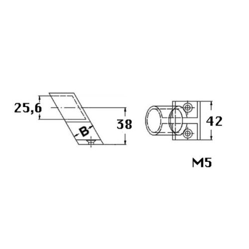 Kmarine Railingsteun RVS 25 mm &quot;gesloten&quot;