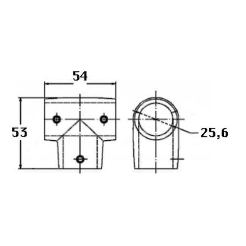 Kmarine Railing T-stuk RVS A4 90 graden 25mm