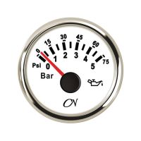 CN Oliedrukmeter wit/chroom 0-5 Bar