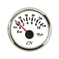 CN Oliedrukmeter wit/chroom 0-10 Bar