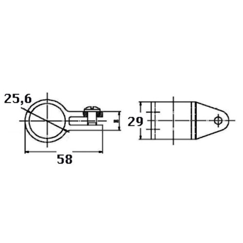 Kmarine Buiskapbeslag RVS A4 middenstuk 25 mm