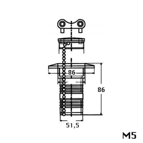 Kmarine Dekdop RVS &quot;diesel&quot; 51 mm