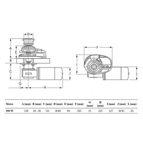 Lofrans Ankerlier X1 12V/500W 8mm