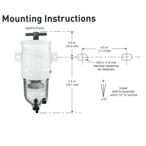 Racor 500FG30MTC dieselfilter/waterafscheider KOK watersport